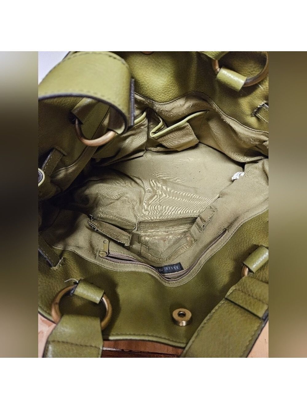 Bueno Olive Green Large Satchel Bag - Picture 7 of 11